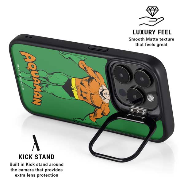 DC Comics Aquaman Classic Art Pose iPhone 14 Pro Kickstand Case