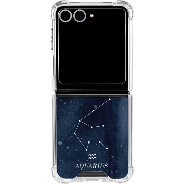 Aquarius Constellation Galaxy Z Flip7 Clear Case