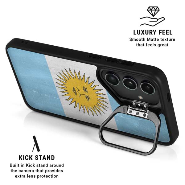 Argentina Flag Distressed Galaxy S26 Plus Kickstand Case