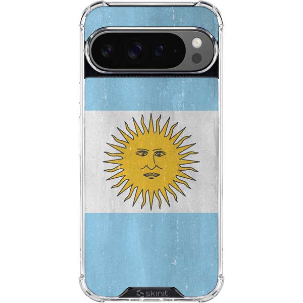 Argentina Flag Distressed Google Pixel 10 Pro XL Clear Case