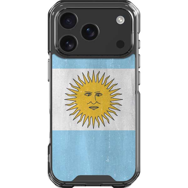 Argentina Flag Distressed iPhone 17 Pro Clear Case
