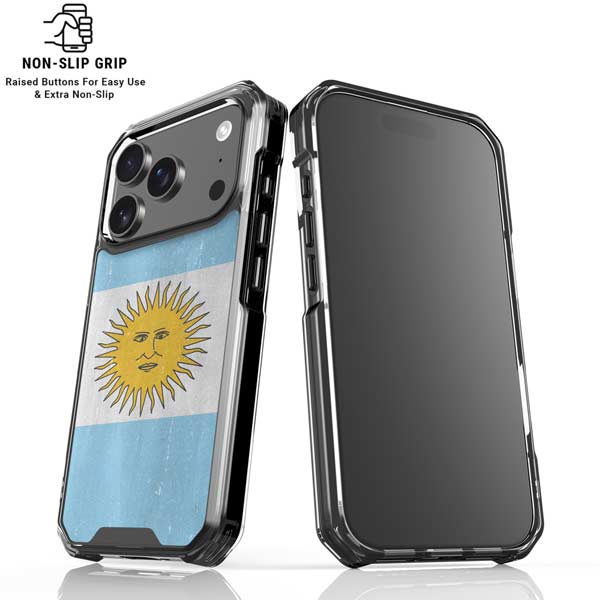 Argentina Flag Distressed iPhone 17 Pro Clear Case