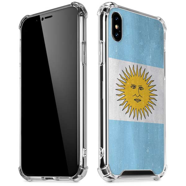 Argentina Flag Distressed iPhone X/XS Clear Case