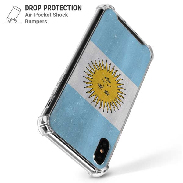 Argentina Flag Distressed iPhone X/XS Clear Case