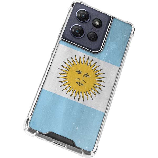 Argentina Flag Distressed Moto G Play 5G (2025) Clear Case