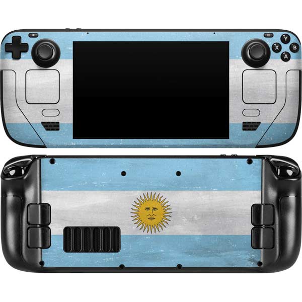 Argentina Flag Distressed Steam Deck Handheld Gaming Computer Skin