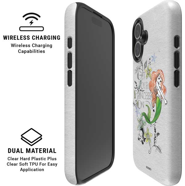 Disney The Little Mermaid Ariel and Flounder Art iPhone 16 Plus Magsafe Impact Case