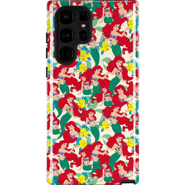 Disney The Little Mermaid Ariel and Flounder Pattern Galaxy Cases