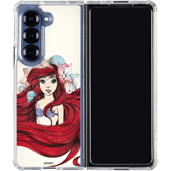 Disney The Little Mermaid Ariel Illustration Galaxy Z Fold7 Clear Case