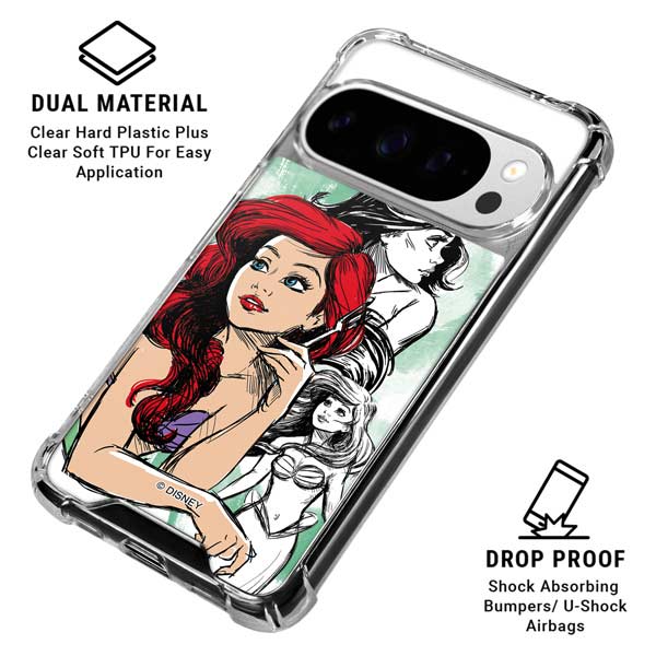 Disney Princess Ariel Sketch Art Google Pixel 10 Pro Clear Case