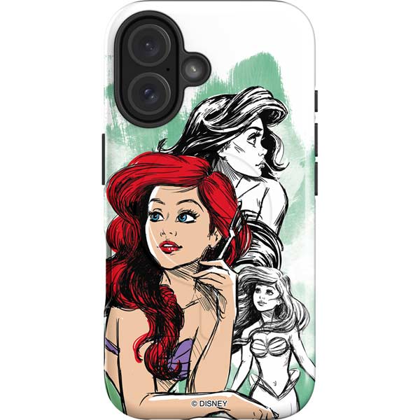 Disney Princess Ariel Sketch Art iPhone 16 Magsafe Impact Case