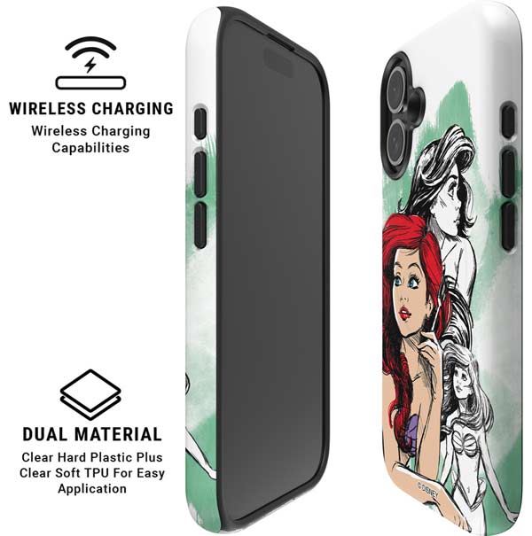Disney Princess Ariel Sketch Art iPhone 16 Magsafe Impact Case