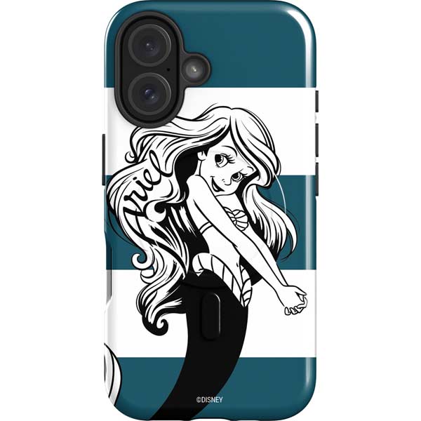 Disney The Little Mermaid Ariel Stripes iPhone 16 Magsafe Impact Case
