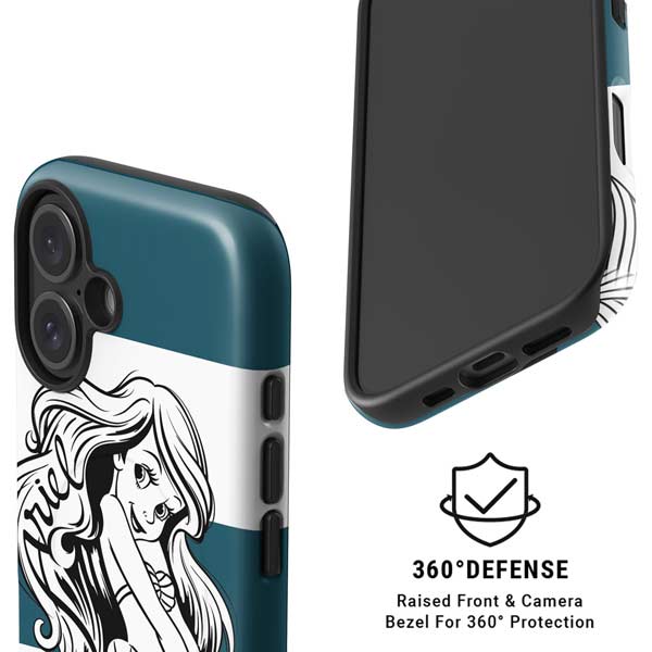 Disney The Little Mermaid Ariel Stripes iPhone 16 Magsafe Impact Case