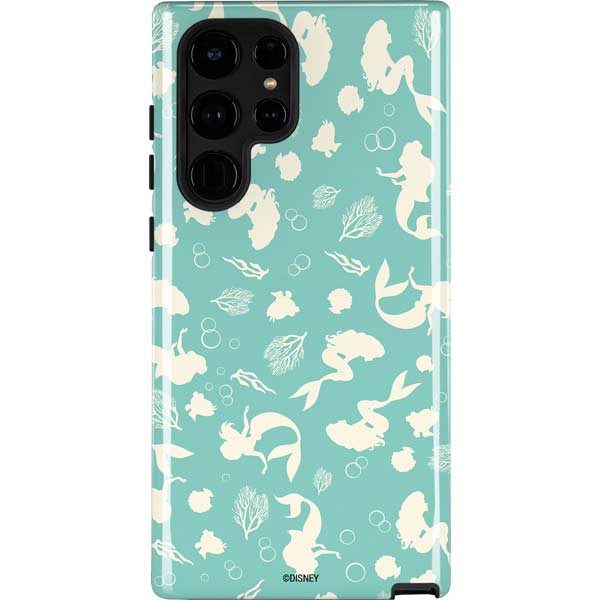 Disney The Little Mermaid Character Silhouette Pattern Galaxy Cases