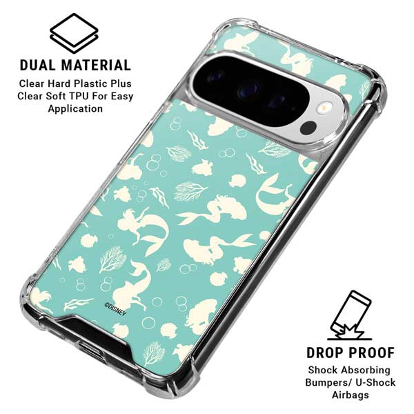 Disney The Little Mermaid Character Silhouette Pattern Google Pixel 10 Pro XL Clear Case