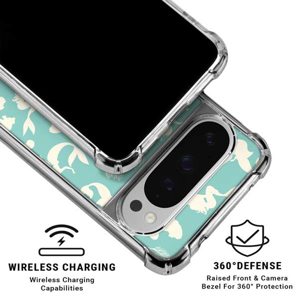 Disney The Little Mermaid Character Silhouette Pattern Google Pixel 10 Pro XL Clear Case