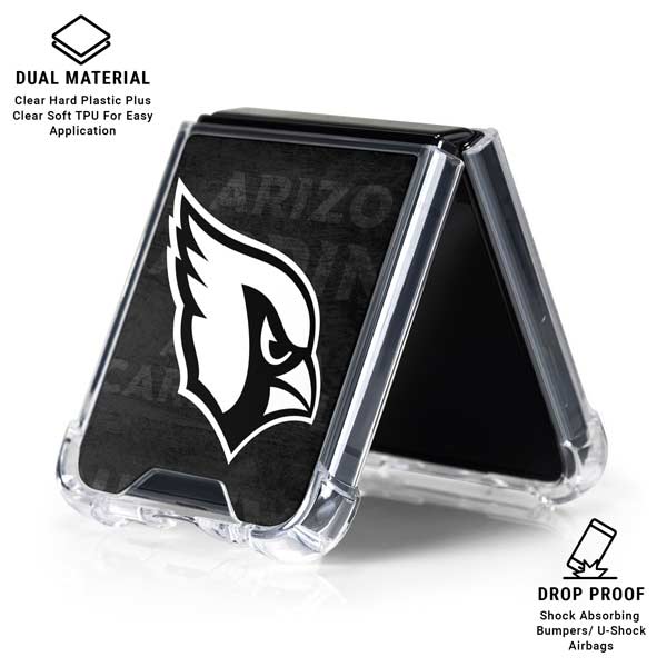 NFL Arizona Cardinals Black & White Galaxy Z Flip7 Clear Case