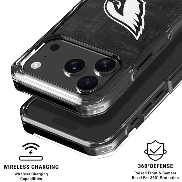 NFL Arizona Cardinals Black & White iPhone 17 Pro Clear Case