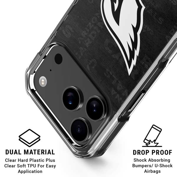 NFL Arizona Cardinals Black & White iPhone 17 Pro Clear Case