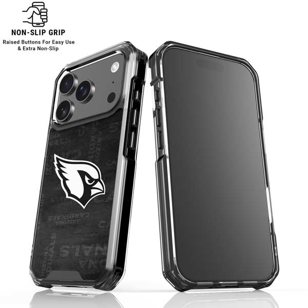 NFL Arizona Cardinals Black & White iPhone 17 Pro Clear Case