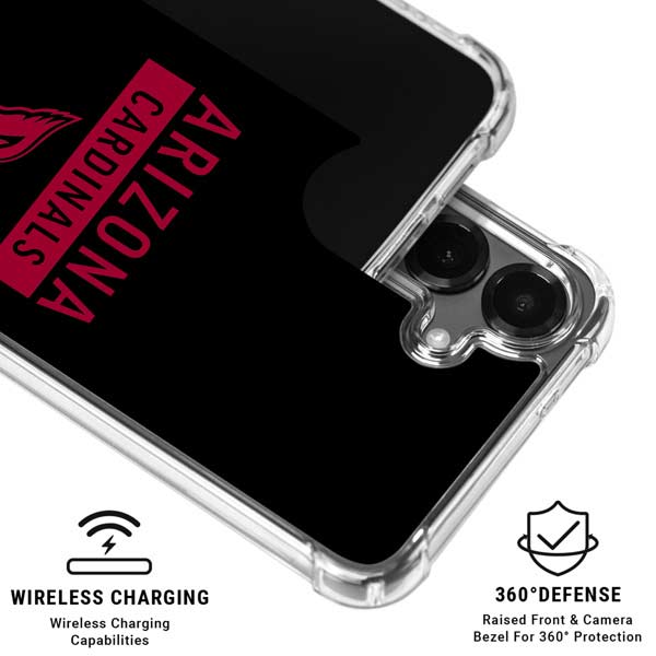 NFL Arizona Cardinals Black Performance Series Galaxy S26 Plus Clear Case