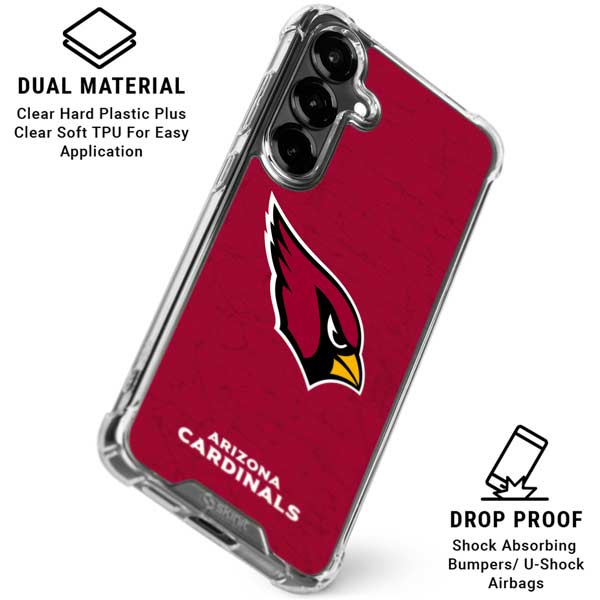 NFL Arizona Cardinals Distressed Galaxy S26 Plus Clear Case