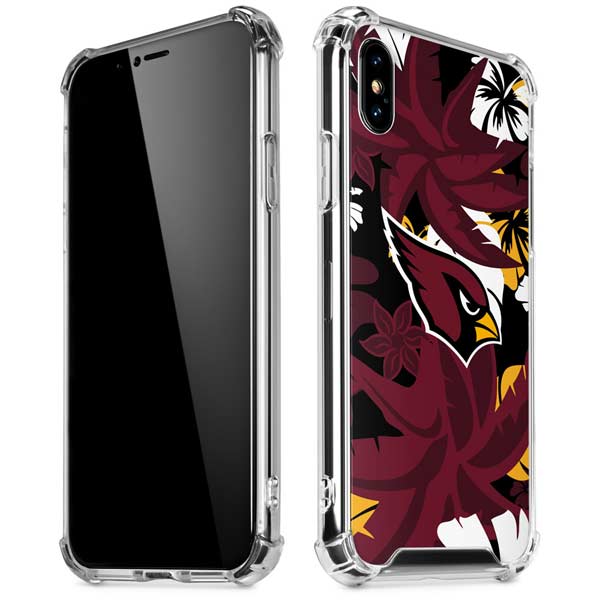 NFL Arizona Cardinals Tropical Print iPhone X/XS Clear Case