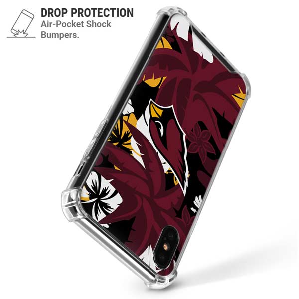 NFL Arizona Cardinals Tropical Print iPhone X/XS Clear Case