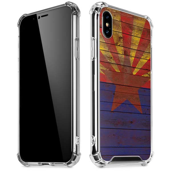 Arizona Flag Dark Wood iPhone X/XS Clear Case