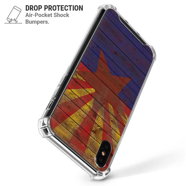 Arizona Flag Dark Wood iPhone X/XS Clear Case