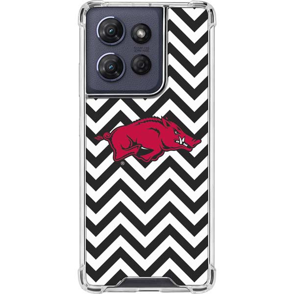 University of Arkansas-Fayetteville Chevron Print Moto G 5G (2025) Clear Case