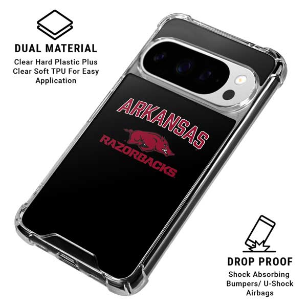 University of Arkansas-Fayetteville Razorbacks Black Google Pixel 10 Pro XL Clear Case