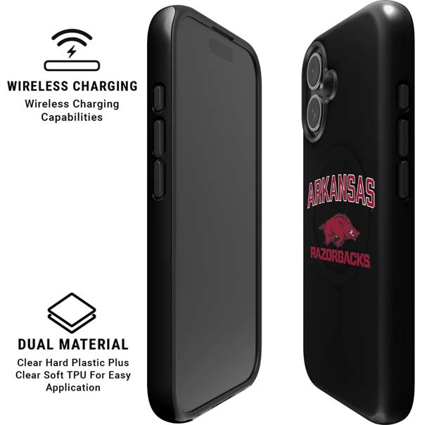 University of Arkansas-Fayetteville Razorbacks Black iPhone 16 Plus Magsafe Impact Case