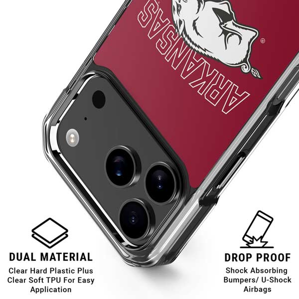 University of Arkansas-Fayetteville Razorbacks Logo iPhone 17 Pro Clear Case