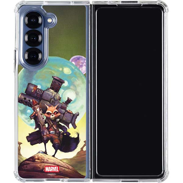 Marvel Rocket Raccoon Armored Arsenal Galaxy Z Fold7 Clear Case