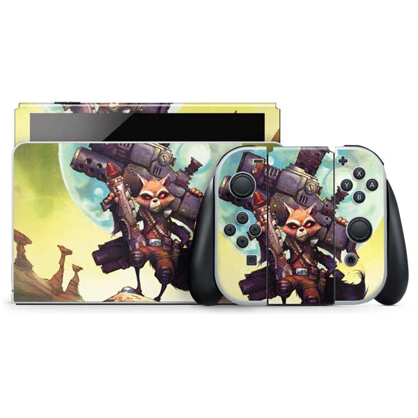 Marvel Rocket Raccoon Armored Arsenal Nintendo Switch OLED (2021) Skin