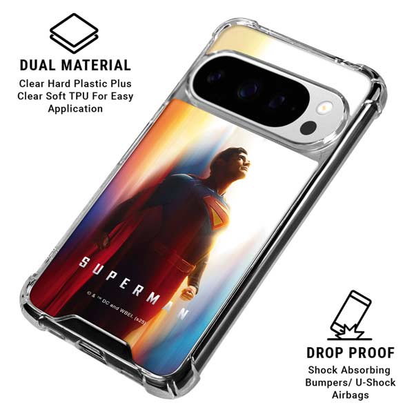Superman 2025 Man of Steel Ascension Heroic Glow Google Pixel 10 Pro Clear Case