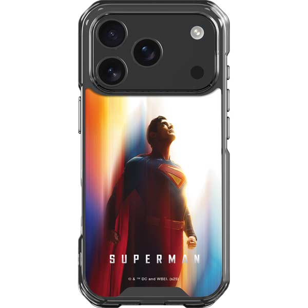 Superman 2025 Man of Steel Ascension Heroic Glow iPhone 17 Pro Clear Case