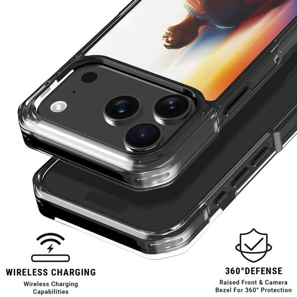 Superman 2025 Man of Steel Ascension Heroic Glow iPhone 17 Pro Clear Case