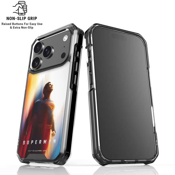 Superman 2025 Man of Steel Ascension Heroic Glow iPhone 17 Pro Clear Case