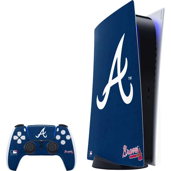 MLB Atlanta Braves - Solid Distressed PlayStation PS5 Skins