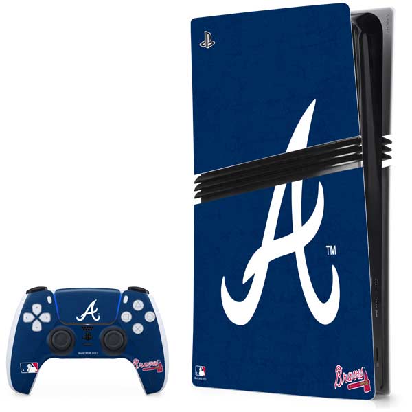 MLB Atlanta Braves - Solid Distressed PlayStation PS5 Skins