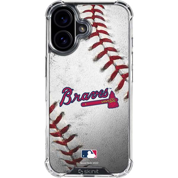 MLB Atlanta Braves Game Ball iPhone 16 Plus Clear Case