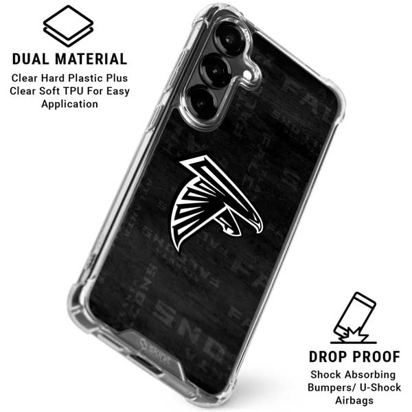 NFL Atlanta Falcons Black & White Galaxy S26 Clear Case