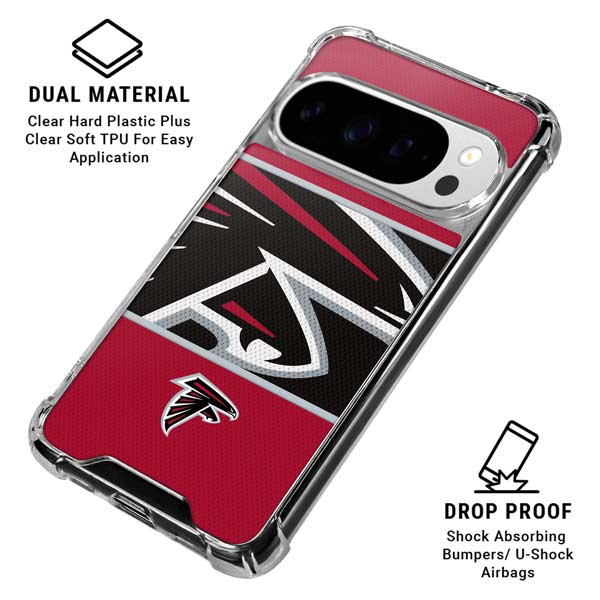 NFL Atlanta Falcons Zone Block Google Pixel 10 Pro XL Clear Case