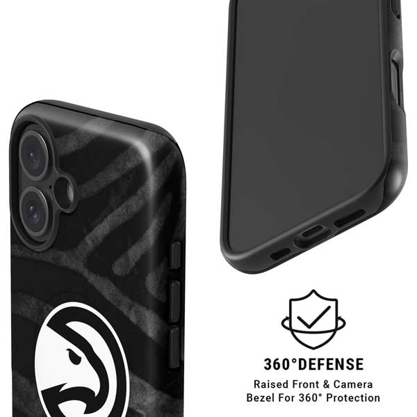 NBA Atlanta Hawks Black Animal Print iPhone 16 Plus Magsafe Impact Case