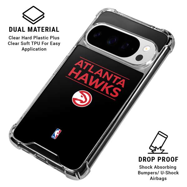 NBA Atlanta Hawks Standard - Black Google Pixel 10 Pro XL Clear Case