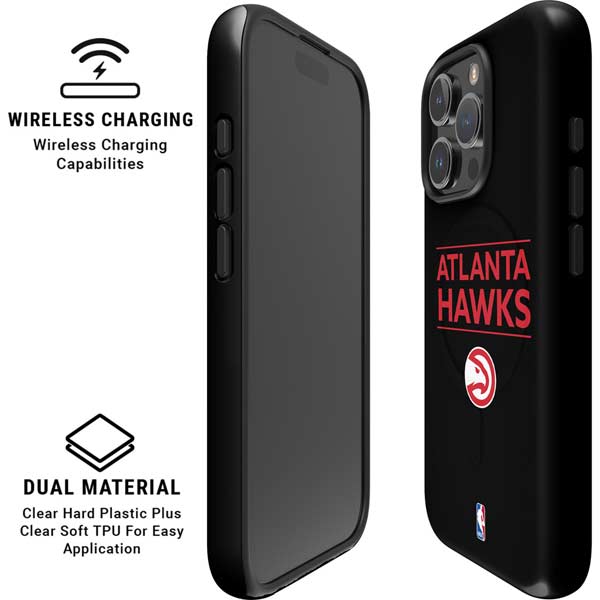 NBA Atlanta Hawks Standard - Black iPhone 16 Pro Max Magsafe Impact Case