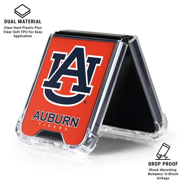Auburn University Logo Orange Galaxy Z Flip7 Clear Case